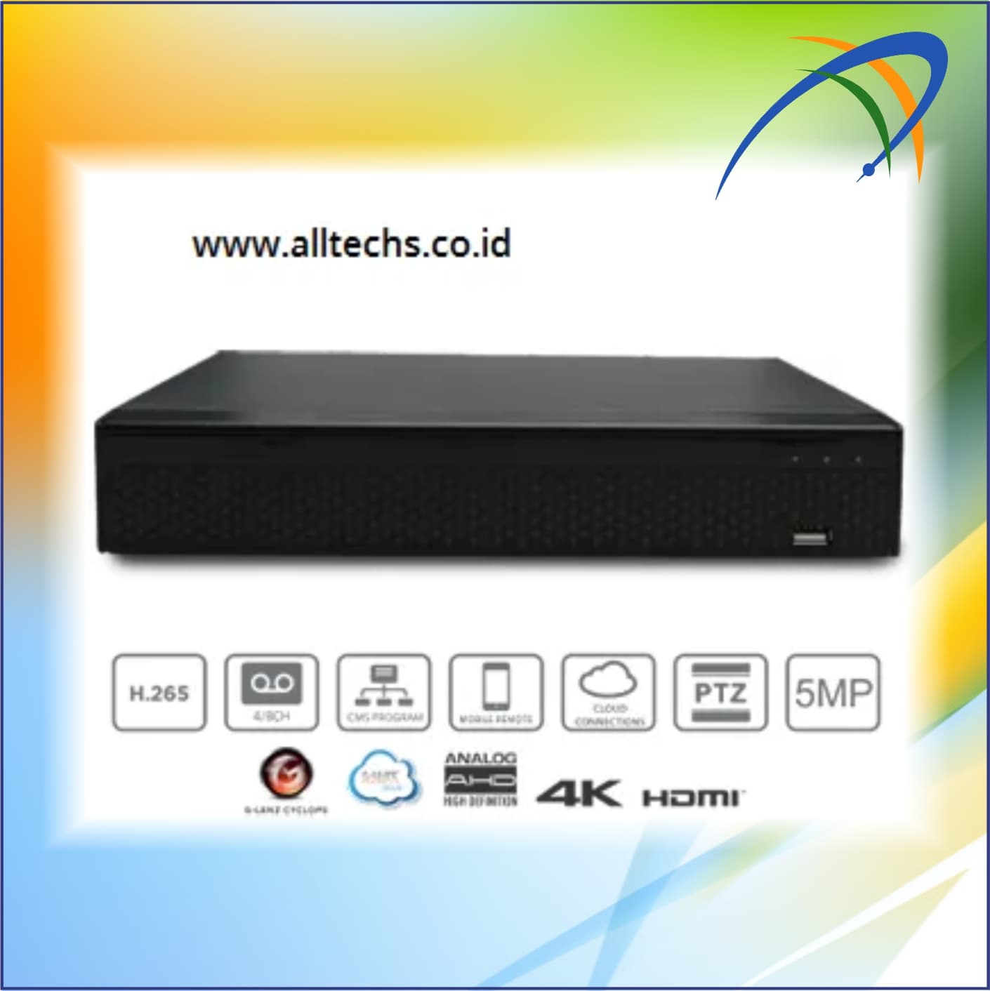 5-IN-1 DVR STANDALONE XMEYE (5MP) 8 Channels REALTIME 4K DISPLAY GFDS-87504/08