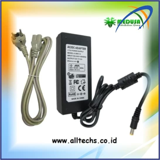 Medusa Adaptor for CCTV – DVR 12V-3A Stable Volt – Hitam